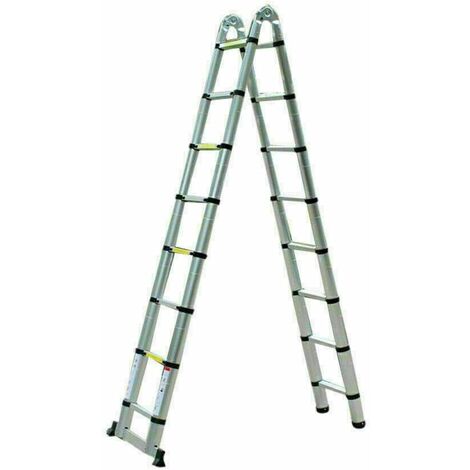 5M(2.5m+2.5m)Mehrzweckleiter Multifunktionsleiter Faltbar Alu-Teleskopleiter Trittleiter Klappleiter Anlegeleiter Schiebeleiter Gerüst Stehleiter Bockleiter