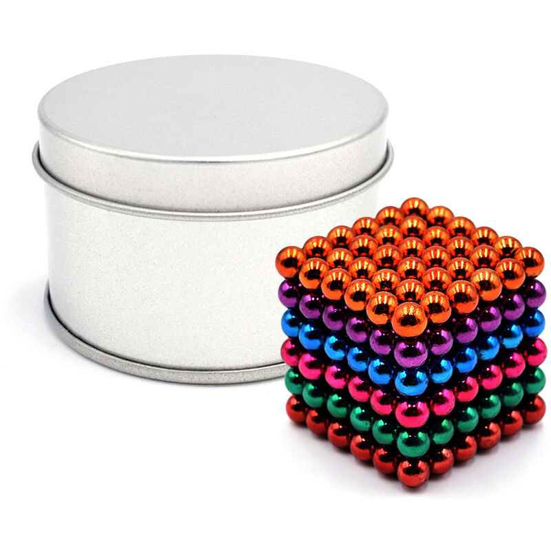 

5mm 216 PCS 6 colores Bolas magneticas Imanes Juguete de oficina Escultura magnetica Backyballs Regalo para el desarrollo intelectual Alivio del