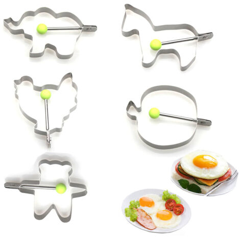 5Moule à crêpes en acier inoxydable, ensemble de moules à crêpes, accessoires de cuisine
