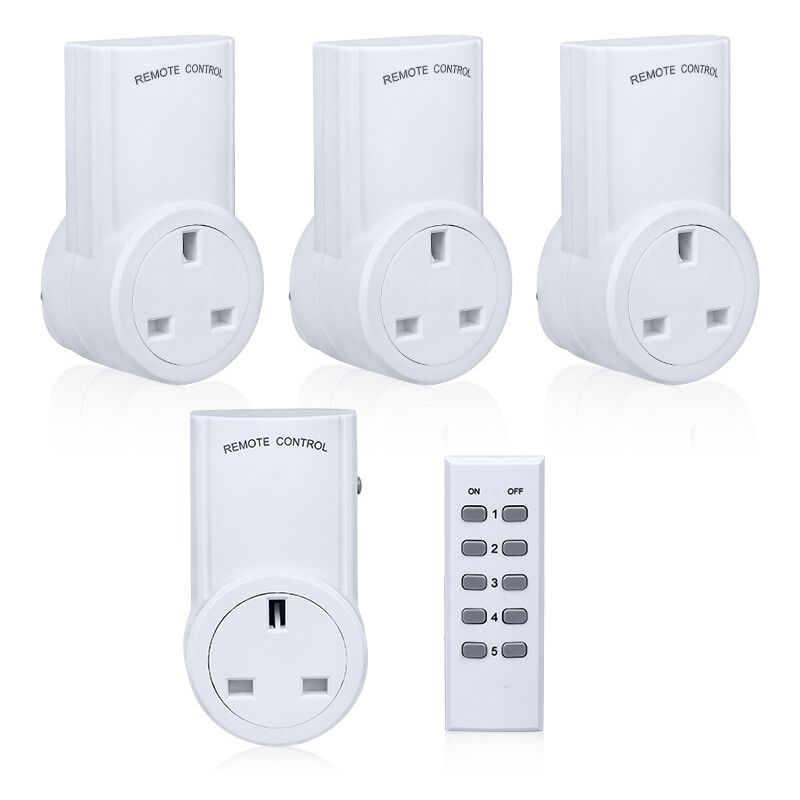 4PACK Programmable Remote Plug Socket Wireless Remote