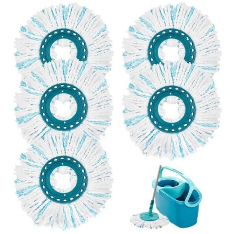 5Pc Balai Serpillère Microfibre Compatible Avec Leifheit Clean Twist Disc Mop Systèmes Têtes de Balai Rechange Très Absorbante