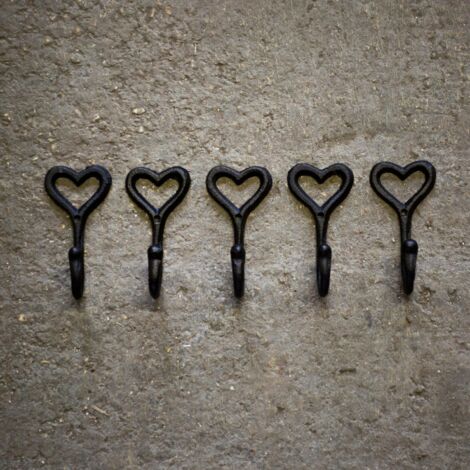 5pc Hook Love Heart Hanging Hooks Set
