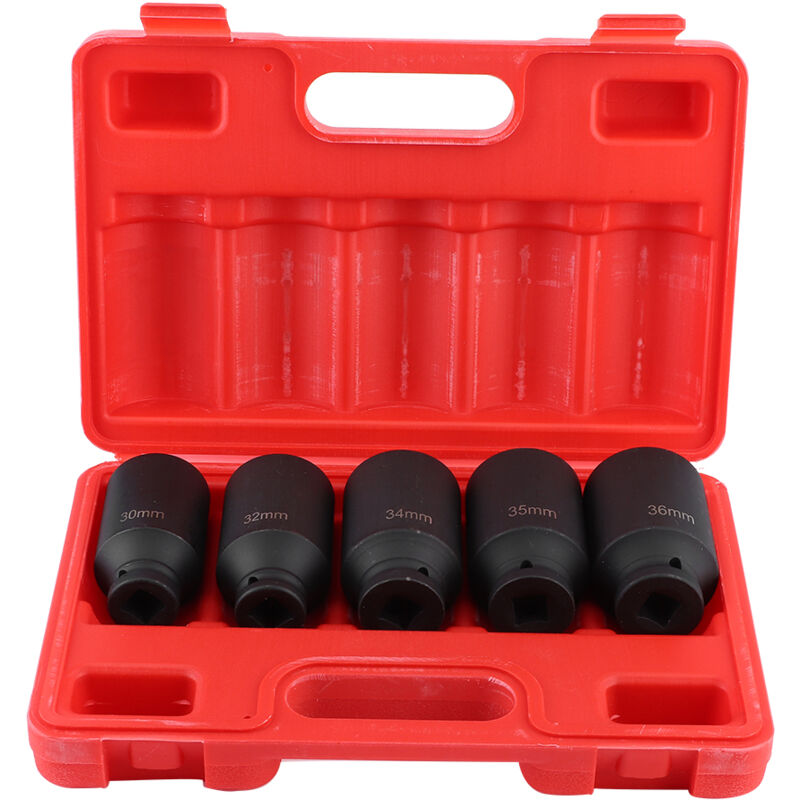 5pcs 12 points axe moyeu écrou manchon Kit métrique impact de profondeur 1 / 2 pouce entraînement cliquet