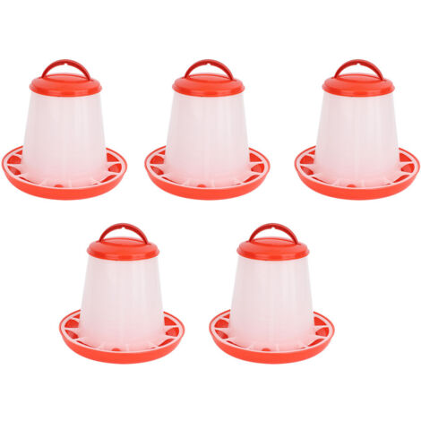 5PCS 1.5kg Chicken Bird Food Feed Water Automatic Drinking Bucket