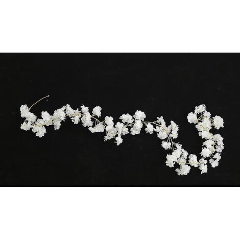 5pcs 1.8m -blanc Guirlandes De Cerisie Fleurs Artificielles Suspendue Decoration Pour Mariage Maison Jardin Miroir Salon