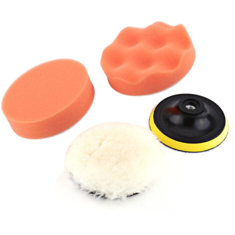 5pcs 4"outil de kit de polissage de polissage pour tampon de polisseur de voiture avec adaptateur de foret m10