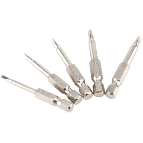 5pcs 50mm 1-4\" Embouts de tournevis hexagonal de tige de triangle 1.8 -2.0 - 2.3 - 2.7 - 3.0 magnétisme -YEA