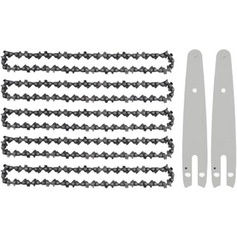 5Pcs 6 Inch Mini Chainsaw Chain with 2Pcs Replacement Parts Saw Chain Bar for Portable Cordless Mini Electric Chainsaw