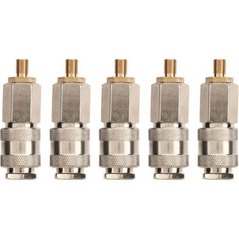 5pcs Adaptateur de Compresseur D'air de Gonfleur de Pneu, Adaptateur de Valve Presta à Schrader 3 en 1 Accessoires de Pompe à Air pour Pompe ou Compresseur D'air.