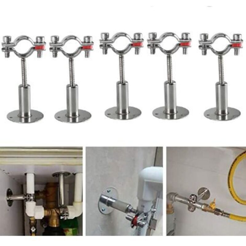 Image of 5Pcs Adjustable Pipe Support Clamps Stainless&hellip;