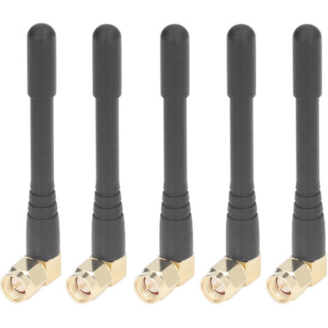5PCS Antenne Haute Gain Connecteur SMA Mâle à 90 Degrés pour Réseaux WiFi et Systèmes Sans Fil
