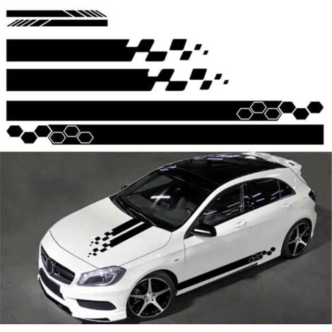5Pcs Autocollant Voiture, Autocollant Sticker Noir Voiture, Adhésifs pour Voiture de Course, Autocollant Décoration de Voiture