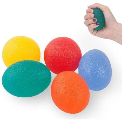 5Pcs Balles D'exercice pour Les Mains, Entraîneur de Doigts, Balle Reeducation Main, Balles de Résistance pour Renfort Musculaire