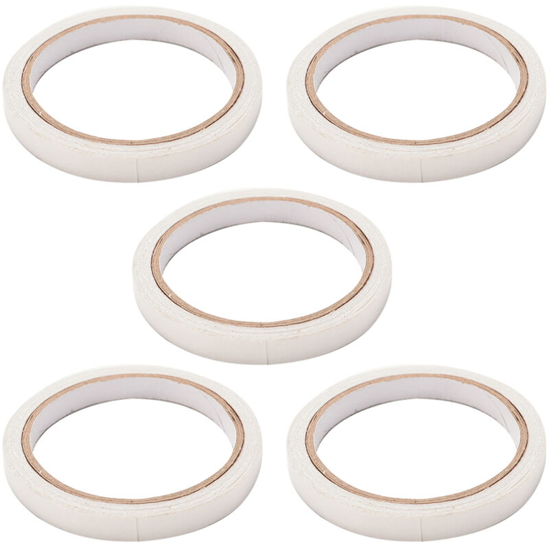 

5PCS Blanco 10mm Paquete de cinta de doble cara Adhesivo de doble cara Adhesion fuerte Potente papelería para oficina Hogar Herramienta manual de