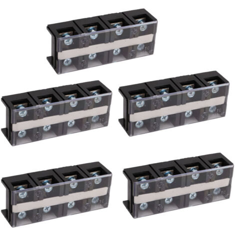 5Pcs Blocs de borniers à vis 60A 4 positions Cuivre Plastique 60A Bornier pour connexion électrique,DUBUNS
