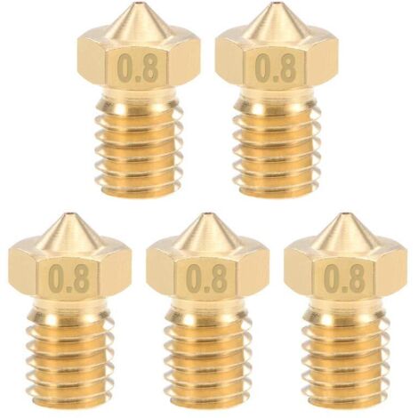 5pcs Buse d'imprimante 3D buse en laiton de 0,8 mm pour imprimante 3D à filament e3d V5 - V6 de 1,75 mm