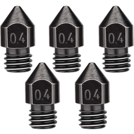5PCS Buses d'extrudeuse 0.4mm/1.75mm, buses d'imprimante 3D résistantes aux hautes températures pour MK8