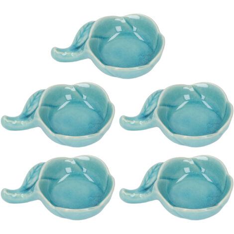 5pcs Ceramic Tealight Candle Holder Aromatherapy Burner Ceramic Dish Small and Exquisite Essential Oil Plate for Home Office