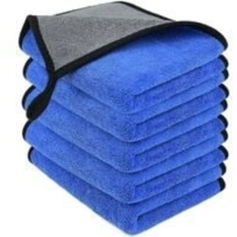 5PCS Chiffon en Microfibre, Réutilisable Chiffon de Nettoyage en Microfibre pour Nettoyage Vitres/Tous lavages/Machine à Polir Les Voiture/Domestique, Super Absorbant Chiffon Microfibre 30x40cm