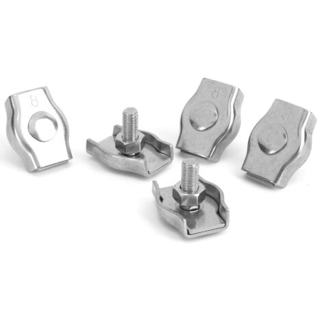 5PCS Collier de Serrage Inox pour Équipement Forestier et Marine, Diamètre 8mm