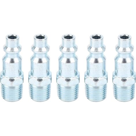 5pcs Connecteur Droit Pneumatique, Raccord Rapide Pneumatique Connecteurs, fiches américaines, connecteurs d'air industriels, accessoires de compresseur -