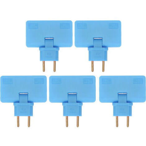 5pcs convertisseur de prise ue sans fil 180 degrés extension 1 à 3 adaptateur de prise ue 110-250V bleu