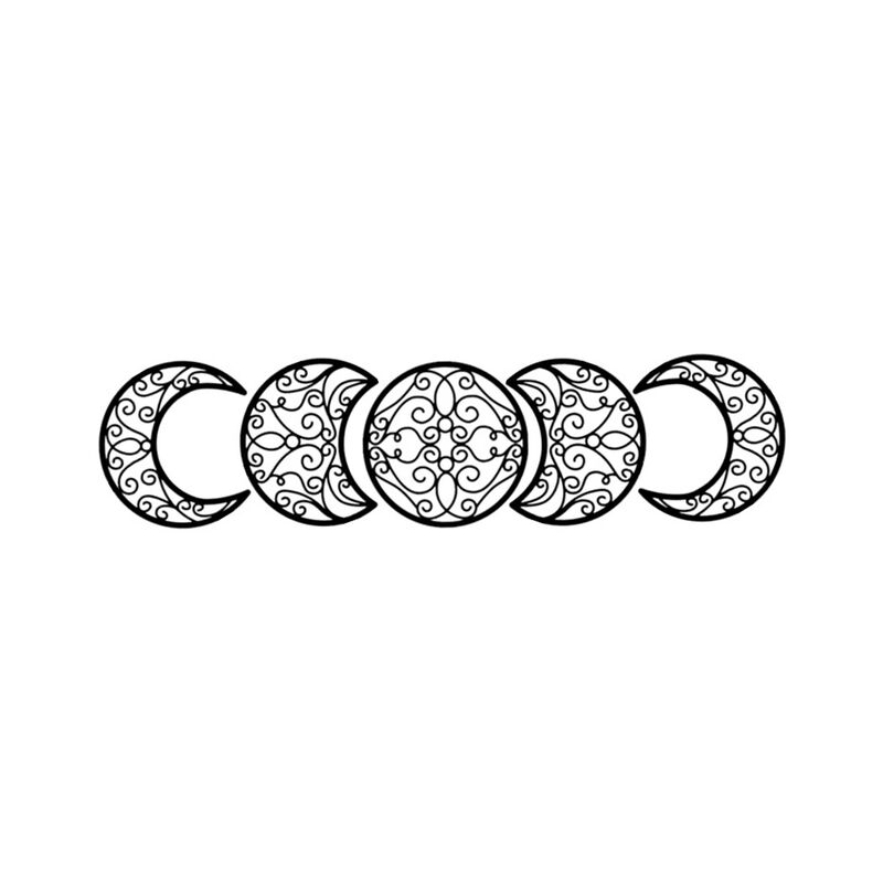 5pcs decorazione della luna nera a parete fase