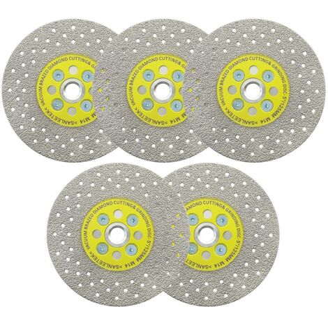 5pcs disque diamant 125mm double face, m14, pour marbre granit béton, meuleuse d'angle