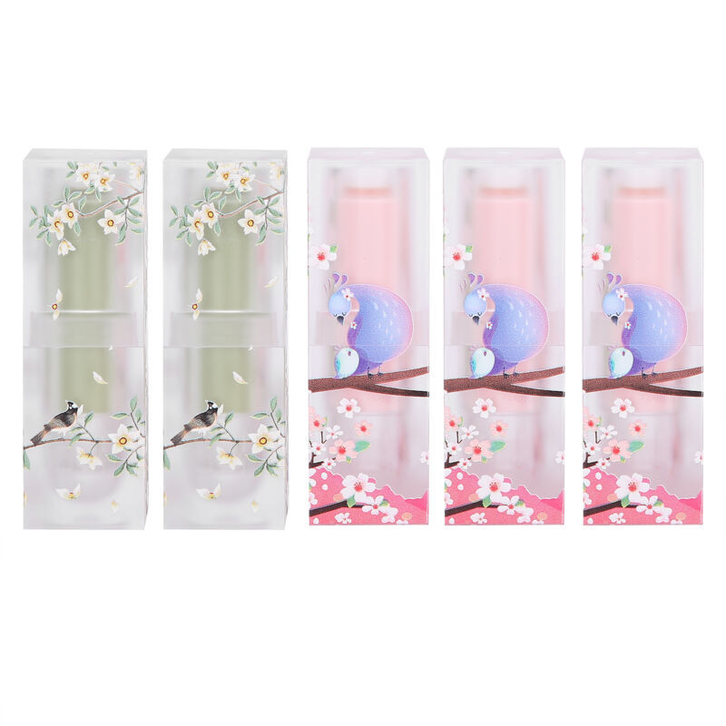 Image of 5pcs DIY Lippenbalsam -Behälterröhrchen mit Kappe leere kosmetische Lippenstiftrohrbehälter