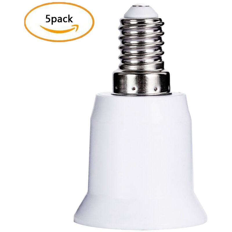 Asupermall - 5PCS E14 to E26 E27 Adapter Bulb Base Adapter Converter Light Socket E12 to Medium Socket E26 E27 Converter,model:White 5PCS