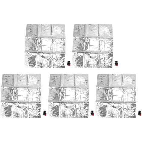 5Pcs Emergency Water Jug Bags with Spigot Foldable Beverage Insulation Drinking Water Storage Bag 15L