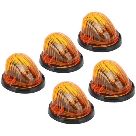 5PCS Feux de Gabarit LED 12V, Lentille Ambre, Feux de Toit Universels pour Camping-car, Yacht, Pickup