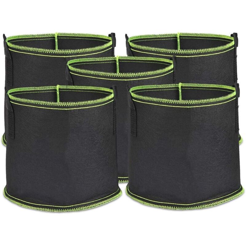 ZVD - 5Pcs Gallon Non-woven Plant Bag 17.7 Liter Reusable Plant Grow Bag Potato Bag Handled Plant Bag for Potatoes, Tomatoes and Strawberries