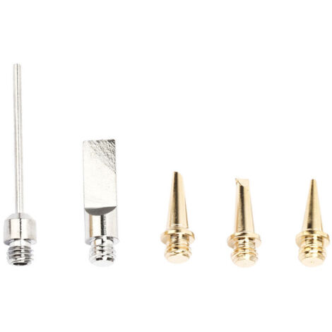 5pcs HS-1115K Pointes de Rechange pour Fer à Souder à Gaz - Cuivre Pur + Placage - Chauffage Rapide - Différents Types de Pointes - Accessoires pour les Fers à Souder à Gaz