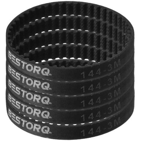 5pcs HTD-3M Courroie de Distribution en Caoutchouc 48 Dents, 144mm Longueur de Pas x 6mm Largeur x 2.4mm Hauteur, Courroie de Poulie en Boucle Fermée