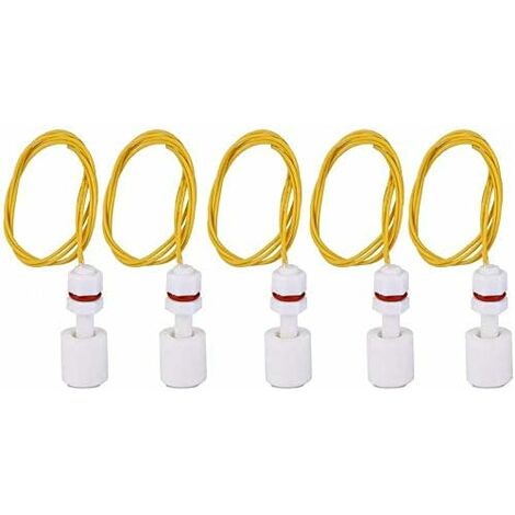 5pcs interrupteur à flotteur en plastique P3508 contrôleur de capteur de niveau de liquide pour piscine de réservoir d'eau - utilisé en électricité, drainage, contrôle de niveau, alarme
