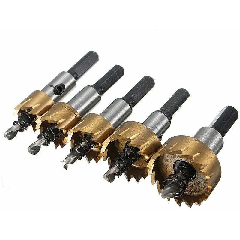 VURAHOME - 5pcs Kit 16-30MM HSS Forets Scie Cloche Trou Fraise Perceuse Cobalt 6542 Haute Vitesse Acier Metal Bois Alliage