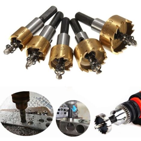5pcs Kit 16-30MM HSS Forets Scie Cloche Trou Fraise Perceuse Cobalt 6542 Haute Vitesse Acier Metal Bois Alliage