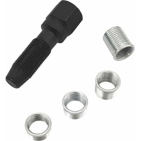 5pcs Kit de réparation pour Filetage de Bougies d'allumage M14 x 1,25, Kit de refiletage de Culasse, Rethreading Bougie, Outil de réparation de Filetage de Cylindre d'alésoir de 14 mm