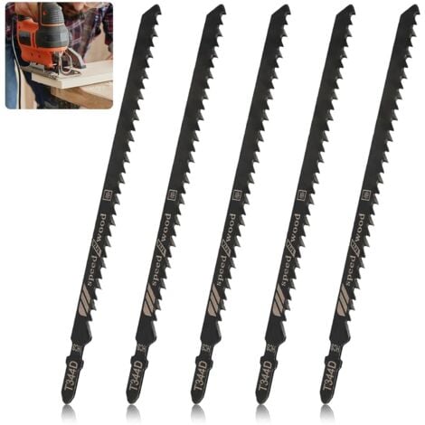 CSPARKV 5pcs Lames de Scie Sauteuse T744D Professionnelles de 180 mm pour Scier le Bois et le Métal Accessoire de Scie Sauteuse Compatible avec Bosch, Metabo etc