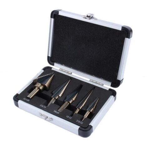 5pcs Large Cobalt Foret Fraises à Étages Conique HSS Drill Titane Perceuse