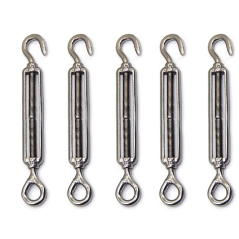 5pcs M4 Cable Tensioner 304 Stainless Steel Adjustable Fence Tensioner for Clothesline Garden Fence