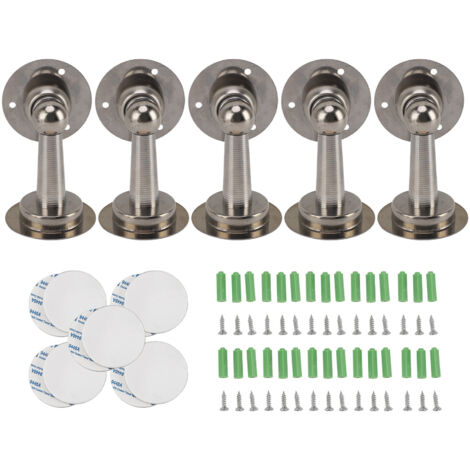 5Pcs Magnetic Door Stop Stainless Steel Easy Installation Strong Magnet Door Stopper for Office Bedroom Cabinet Hotel