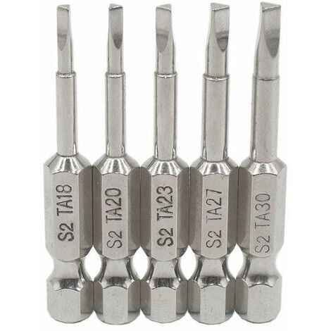 5PCS Magnetic Triangle Head Screwdriver Bits Set S2 Steel 1.8mm, 2mm, 2.3mm, 2.7mm, 3mm, 6.35mm Hex Shank, 50mm Length