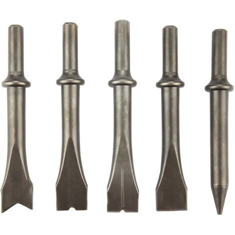 5Pcs Marteau Burin Pneumatique, Ciseau à Marteau Pneumatique, Marteau Pneumatique Fixé 150/190/250 Marteau à Air pour abattre la maçonnerie et le béton