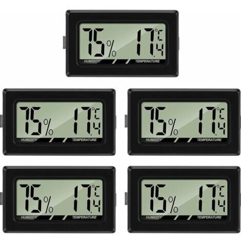 (5PCS) Mini Digital LCD Thermometer Hygrometer Temperatur Feuchtigkeit Tester Thermometer Tragbares Thermo-Hygrometer-Anzeige für Büro Küche