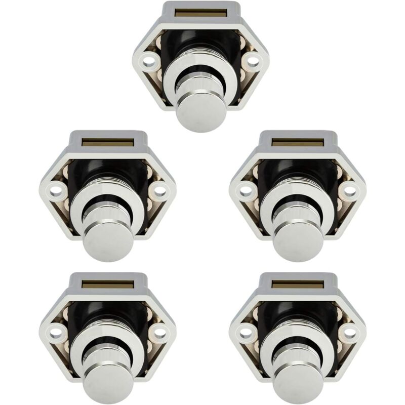 5Pcs Mini Push Button Drawer Cabinet Door Latch Caravan Motorhome Boat Chrome Knob - RWAuto & Motorcycle ›rv Parts & Accessories› Fittings & Assembly