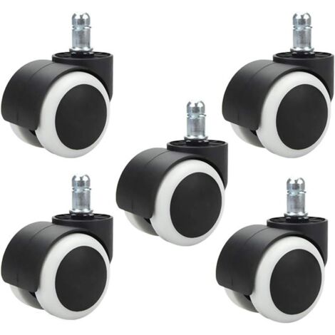 5pcs Office Chair Casters 48mm Computer Chair Casters Office Chair Swivel Casters Replacement Wheels Standard Stem Size 11mm×20mm, No Scratches or