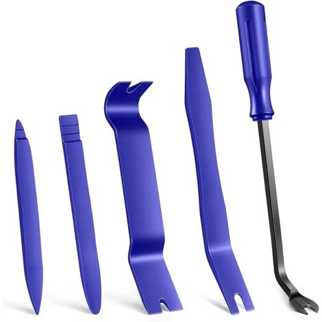 5Pcs Outil Demontage Garniture Voiture, Outils Plastique Dur, Professionnel Voiture Démontage Installation Outil Kit pour Voiture Radio Audio, Tableau de Bord, Installateur Pry Outil