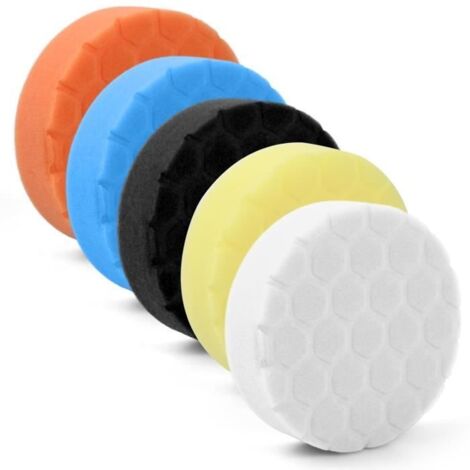 5Pcs Pad Polissage 100mm, Éponge de Polissage, Éponge à Polir, Tampon de Polissage, Disque Polissage, Cirage Tampons de Polissage